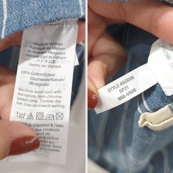 MADEWELL Central Shirt in Caspian Stripe, Blue, 100% Cotton, Oversized, S - Picture 6 of 14